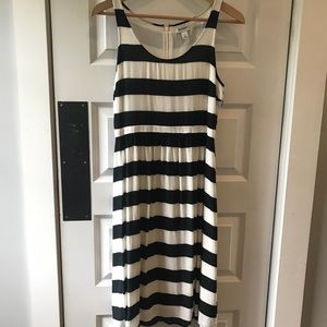 Black & White striped midi dress